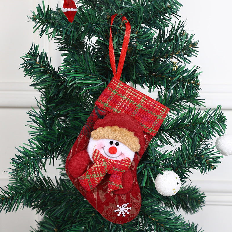 Wholesale 2PCS Christmas Cartoon Santa Claus Socks Pendant Decoration